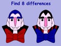 Find 8 differences vampire children game stock vector illustration